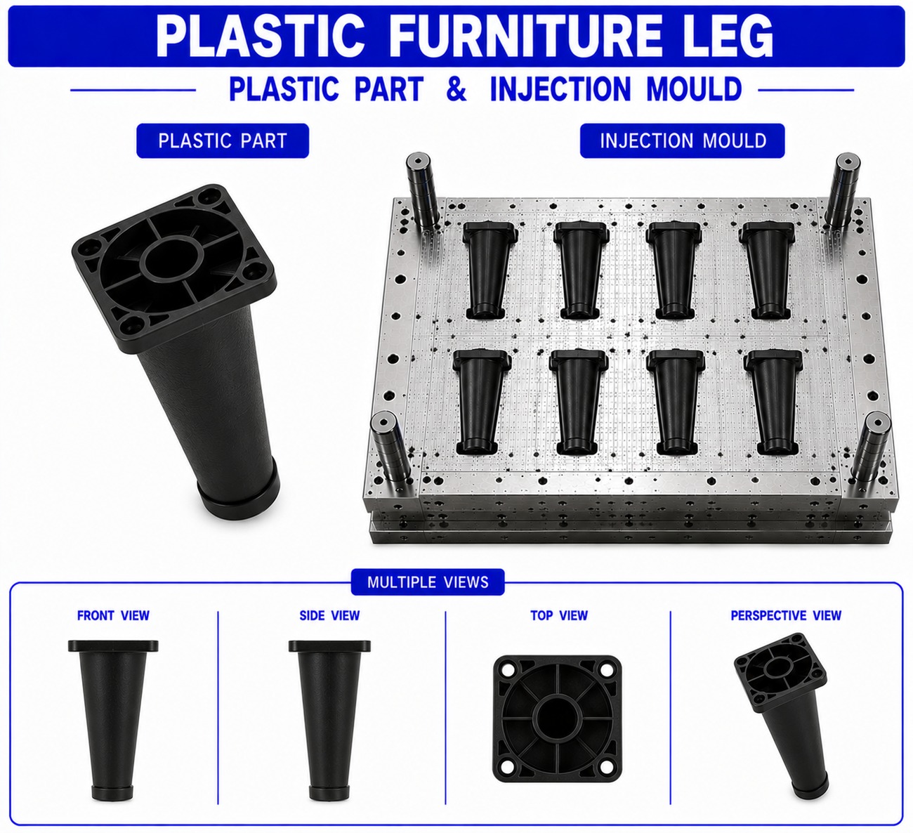 Plastic Furniture Leg Mould and Moulding Service
